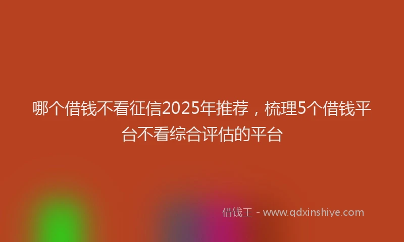 哪个借钱不看征信2025年推荐，梳理5个借钱平台不看综合评估的平台
