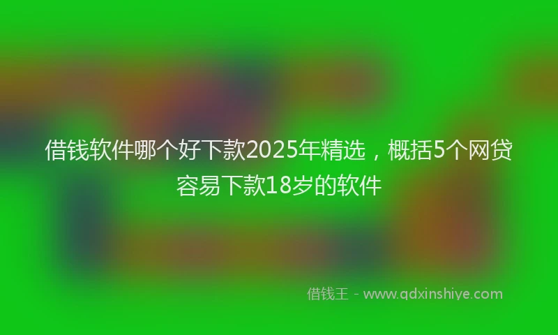 借钱软件哪个好下款2025年精选，概括5个网贷容易下款18岁的软件