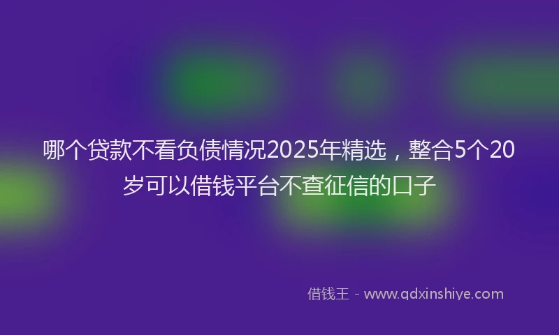 哪个贷款不看负债情况2025年精选，整合5个20岁可以借钱平台不查征信的口子