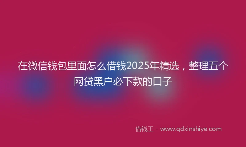 在微信钱包里面怎么借钱2025年精选，整理五个网贷黑户必下款的口子