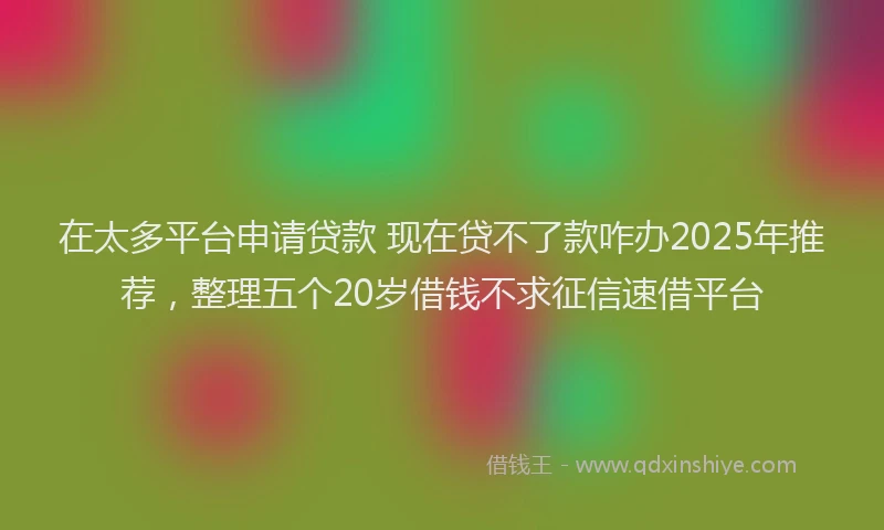 在太多平台申请贷款 现在贷不了款咋办2025年推荐，整理五个20岁借钱不求征信速借平台