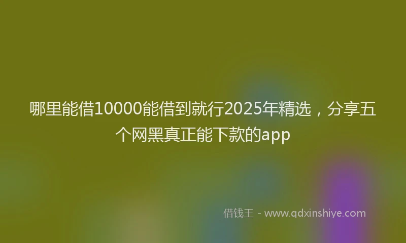 哪里能借10000能借到就行2025年精选，分享五个网黑真正能下款的app