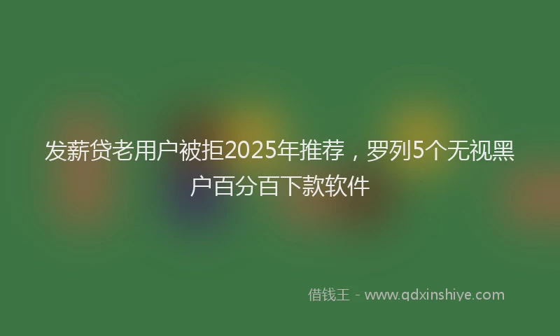 发薪贷老用户被拒2025年推荐，罗列5个无视黑户百分百下款软件