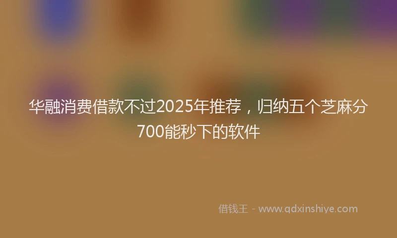 华融消费借款不过2025年推荐，归纳五个芝麻分700能秒下的软件