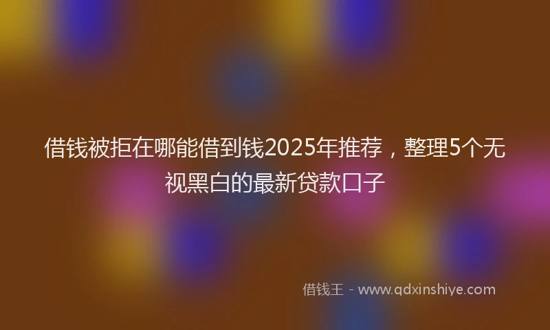 借钱被拒在哪能借到钱2025年推荐，整理5个无视黑白的最新贷款口子