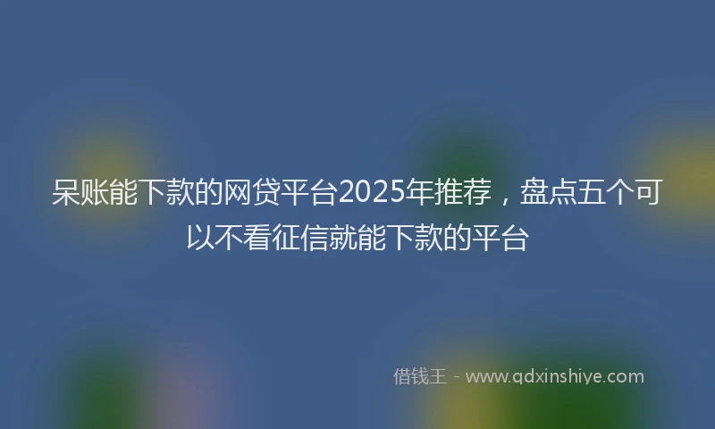 呆账能下款的网贷平台2025年推荐，盘点五个可以不看征信就能下款的平台