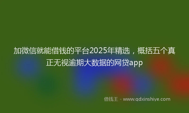 加微信就能借钱的平台2025年精选，概括五个真正无视逾期大数据的网贷app