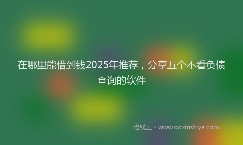 在哪里能借到钱2025年推荐，分享五个不看负债查询的软件