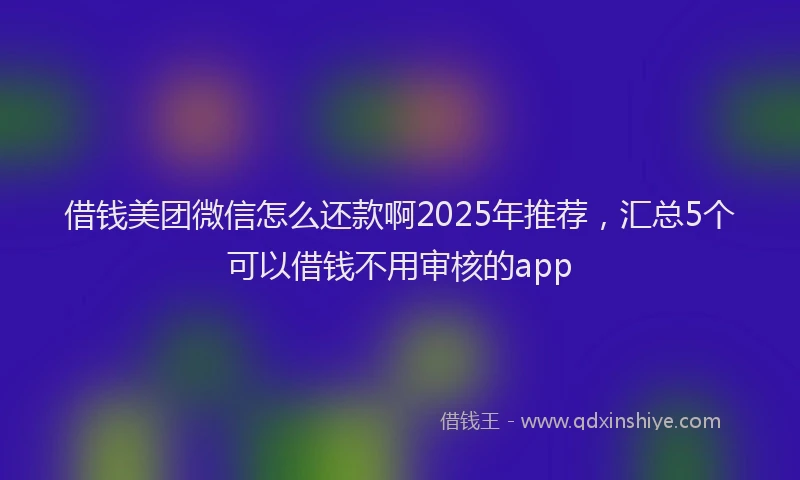 借钱美团微信怎么还款啊2025年推荐，汇总5个可以借钱不用审核的app