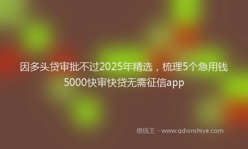 因多头贷审批不过2025年精选，梳理5个急用钱5000快审快贷无需征信app