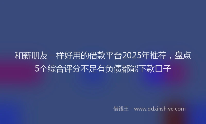 和薪朋友一样好用的借款平台2025年推荐，盘点5个综合评分不足有负债都能下款口子