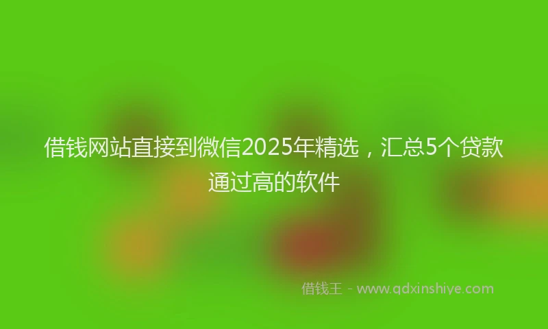 借钱网站直接到微信2025年精选，汇总5个贷款通过高的软件