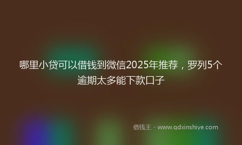 哪里小贷可以借钱到微信2025年推荐，罗列5个逾期太多能下款口子