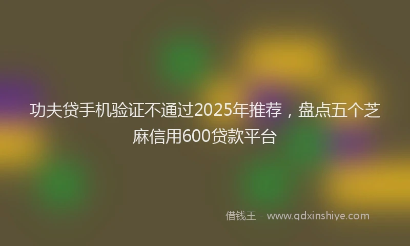 功夫贷手机验证不通过2025年推荐，盘点五个芝麻信用600贷款平台