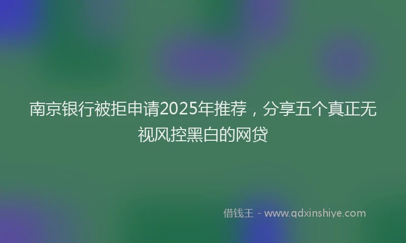 南京银行被拒申请2025年推荐，分享五个真正无视风控黑白的网贷