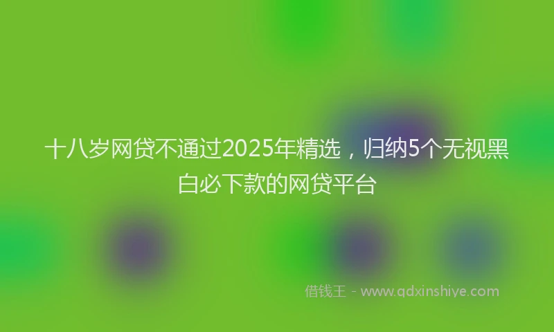 十八岁网贷不通过2025年精选，归纳5个无视黑白必下款的网贷平台