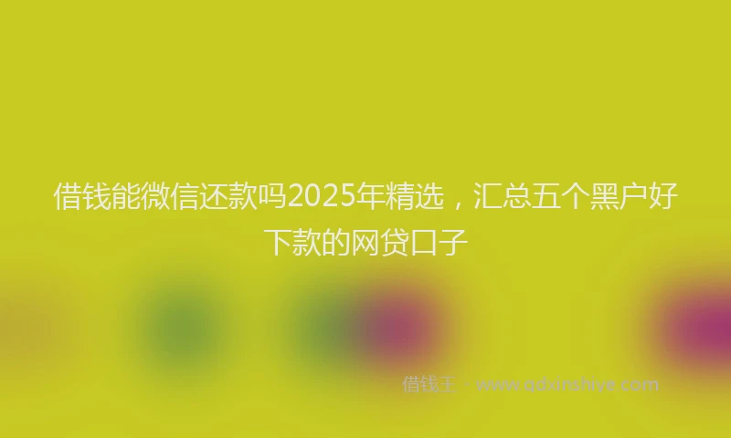借钱能微信还款吗2025年精选，汇总五个黑户好下款的网贷口子