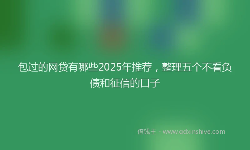 包过的网贷有哪些2025年推荐，整理五个不看负债和征信的口子
