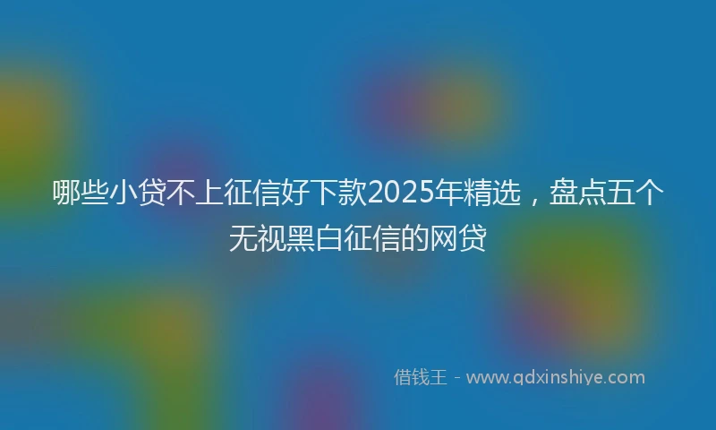 哪些小贷不上征信好下款2025年精选，盘点五个无视黑白征信的网贷