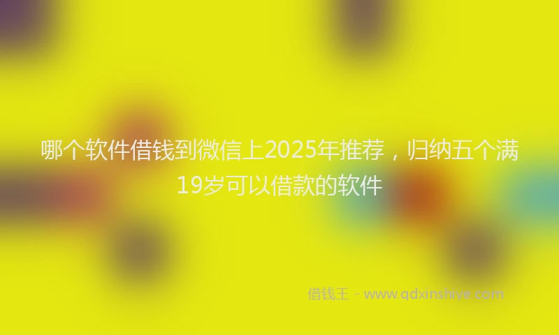 哪个软件借钱到微信上2025年推荐，归纳五个满19岁可以借款的软件