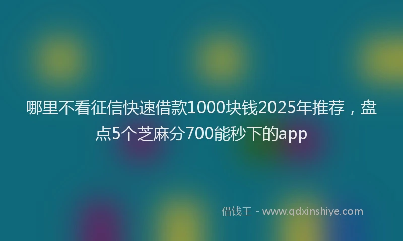 哪里不看征信快速借款1000块钱2025年推荐，盘点5个芝麻分700能秒下的app