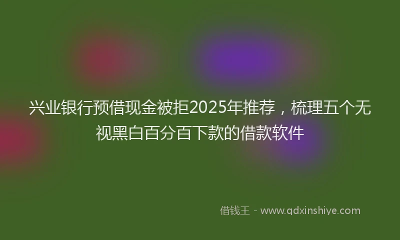 兴业银行预借现金被拒2025年推荐，梳理五个无视黑白百分百下款的借款软件