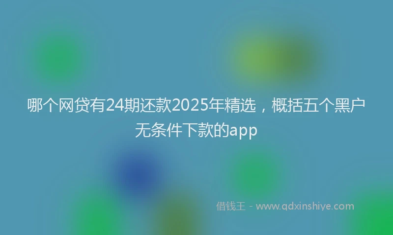 哪个网贷有24期还款2025年精选，概括五个黑户无条件下款的app