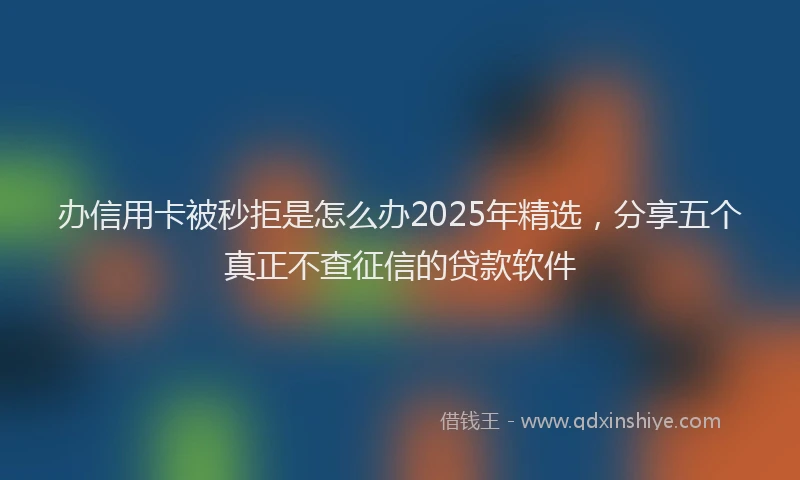 办信用卡被秒拒是怎么办2025年精选，分享五个真正不查征信的贷款软件