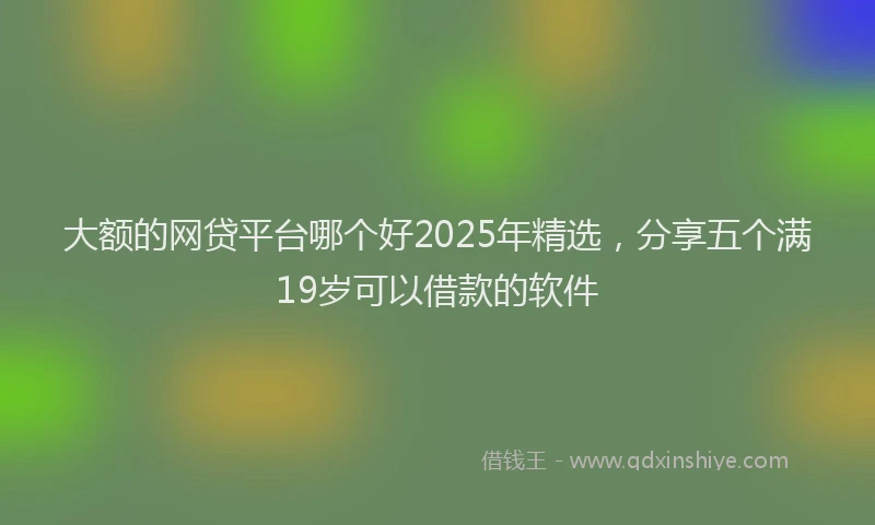 大额的网贷平台哪个好2025年精选，分享五个满19岁可以借款的软件