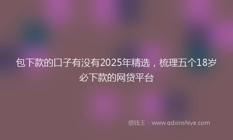 包下款的口子有没有2025年精选，梳理五个18岁必下款的网贷平台