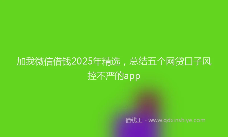 加我微信借钱2025年精选，总结五个网贷口子风控不严的app