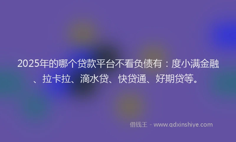 2025年的哪个贷款平台不看负债有：度小满金融、拉卡拉、滴水贷、快贷通、好期贷等。