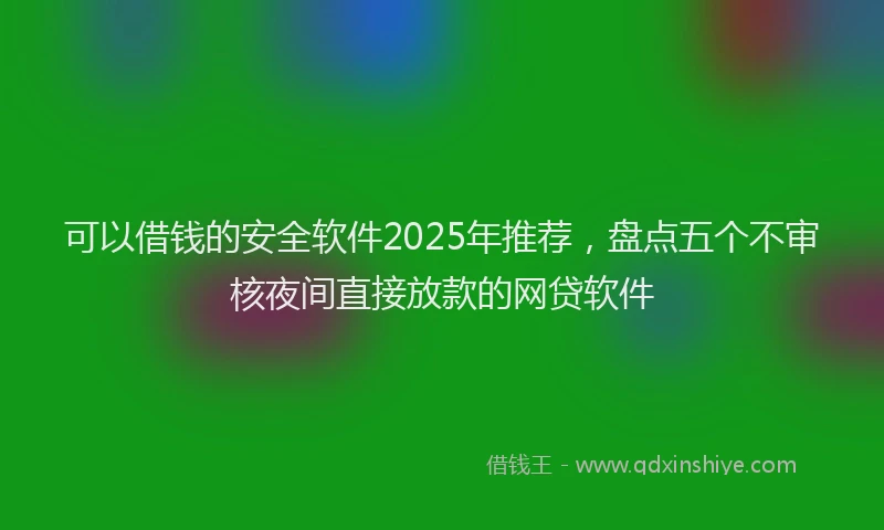 可以借钱的安全软件2025年推荐，盘点五个不审核夜间直接放款的网贷软件