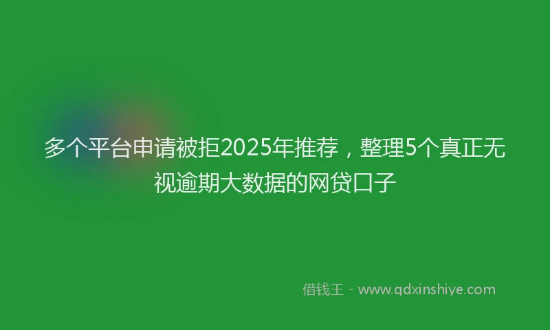 多个平台申请被拒2025年推荐，整理5个真正无视逾期大数据的网贷口子