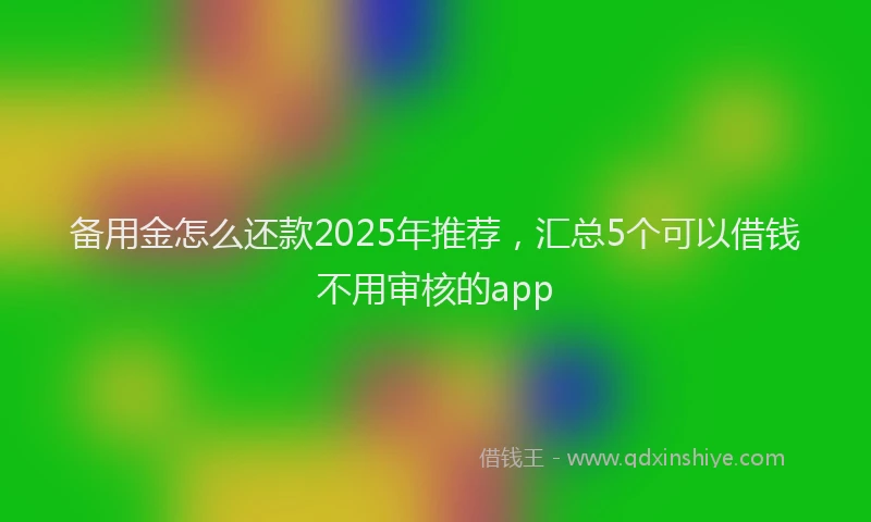 备用金怎么还款2025年推荐，汇总5个可以借钱不用审核的app