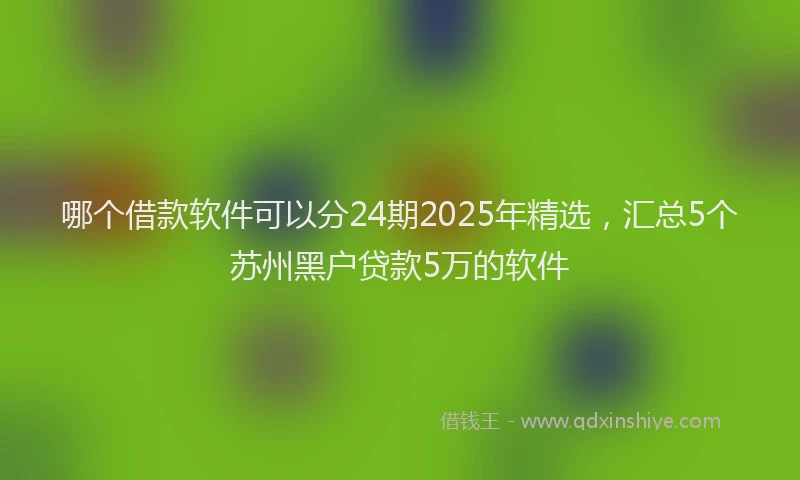 哪个借款软件可以分24期2025年精选，汇总5个苏州黑户贷款5万的软件