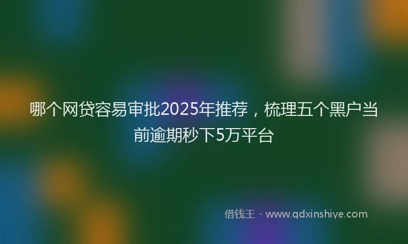 哪个网贷容易审批2025年推荐，梳理五个黑户当前逾期秒下5万平台