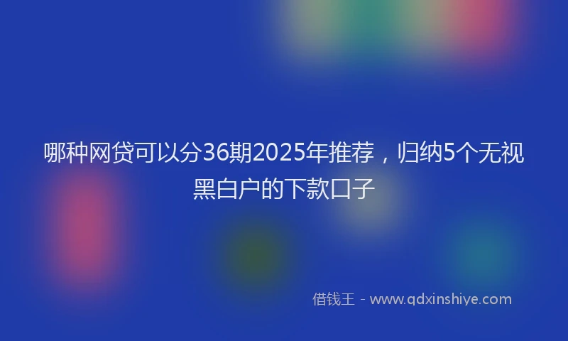 哪种网贷可以分36期2025年推荐，归纳5个无视黑白户的下款口子