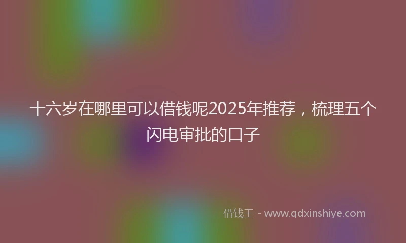 十六岁在哪里可以借钱呢2025年推荐，梳理五个闪电审批的口子