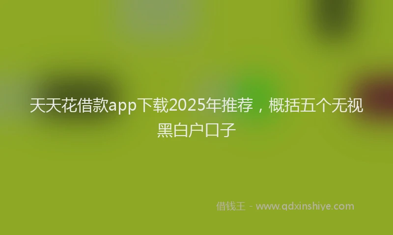 天天花借款app下载2025年推荐，概括五个无视黑白户口子