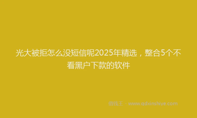 光大被拒怎么没短信呢2025年精选，整合5个不看黑户下款的软件
