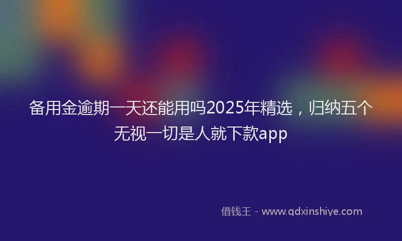 备用金逾期一天还能用吗2025年精选，归纳五个无视一切是人就下款app