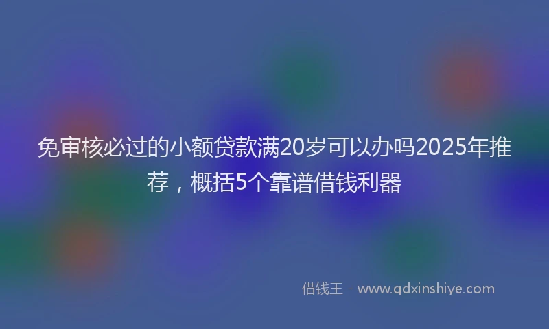 免审核必过的小额贷款满20岁可以办吗2025年推荐，概括5个靠谱借钱利器