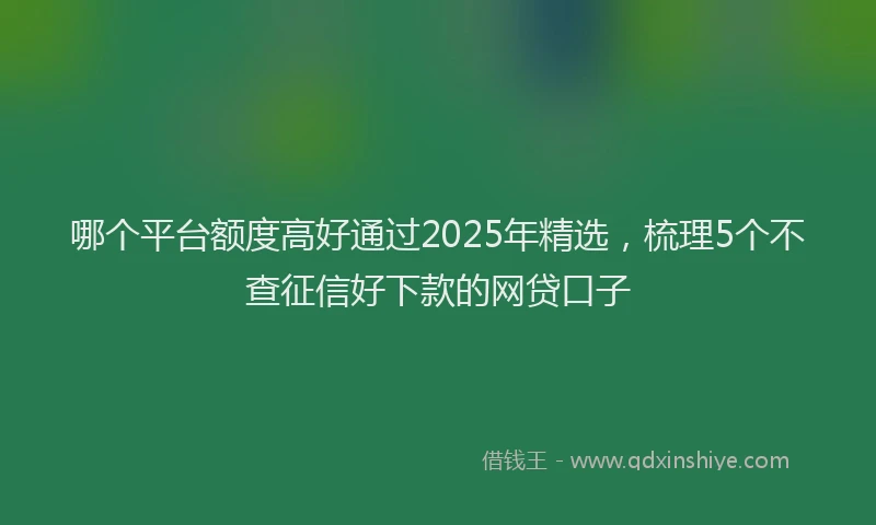 哪个平台额度高好通过2025年精选，梳理5个不查征信好下款的网贷口子