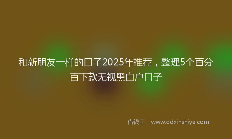 和新朋友一样的口子2025年推荐，整理5个百分百下款无视黑白户口子