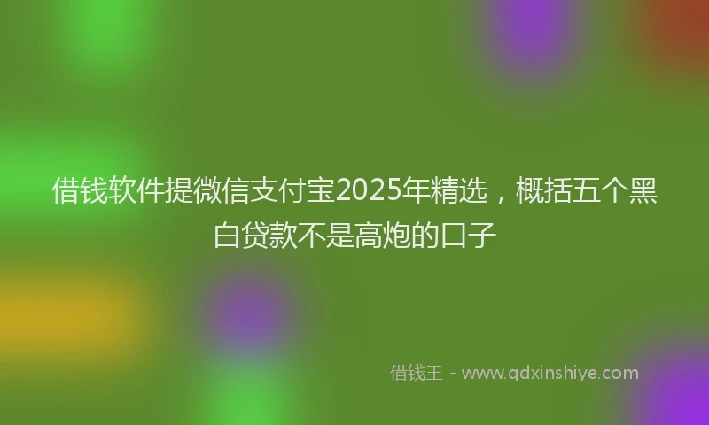 借钱软件提微信支付宝2025年精选，概括五个黑白贷款不是高炮的口子