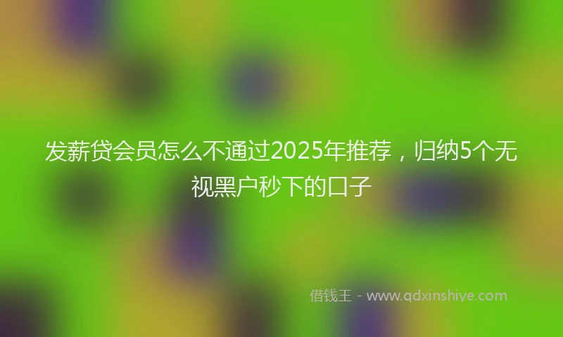 发薪贷会员怎么不通过2025年推荐，归纳5个无视黑户秒下的口子