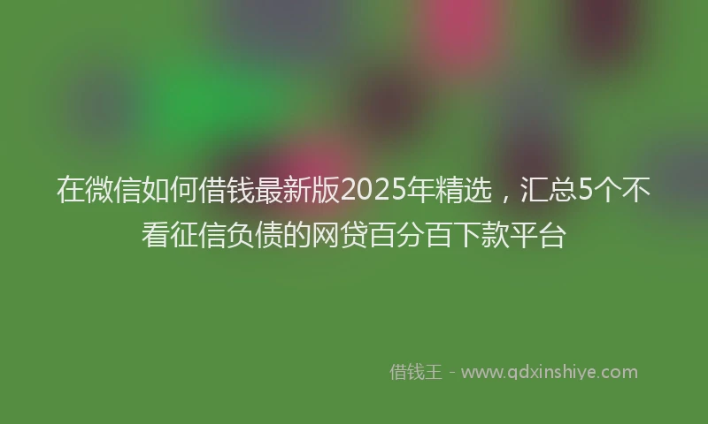在微信如何借钱最新版2025年精选，汇总5个不看征信负债的网贷百分百下款平台