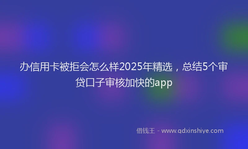 办信用卡被拒会怎么样2025年精选，总结5个审贷口子审核加快的app