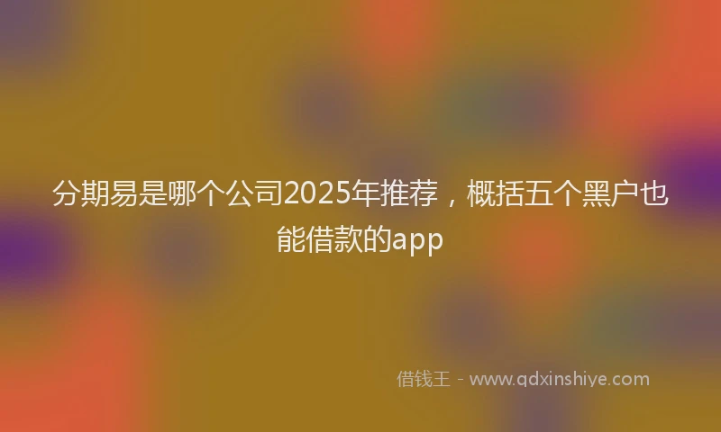 分期易是哪个公司2025年推荐，概括五个黑户也能借款的app
